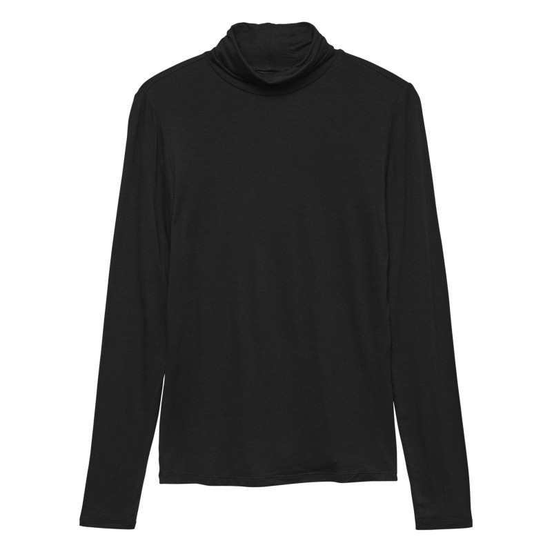 Vero Moda - T-shirt Noir Uni Avec Un Col Montant Et Des Manches Longues - Noir Vero Moda - T-shirt Noir Uni Avec Un Col Montant Et Des Manches Longues - Noir