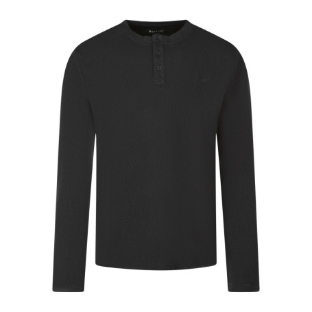T-shirt en coton noir uni avec une coupe droite...