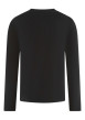 Thumbnail T-shirt en coton noir uni avec une coupe droite et un col tunisien - Image 2