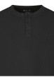 Thumbnail T-shirt en coton noir uni avec une coupe droite et un col tunisien - Image 3