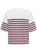 Thumbnail T-shirt en coton blanc rayé avec une coupe droite à col rond - Image 2