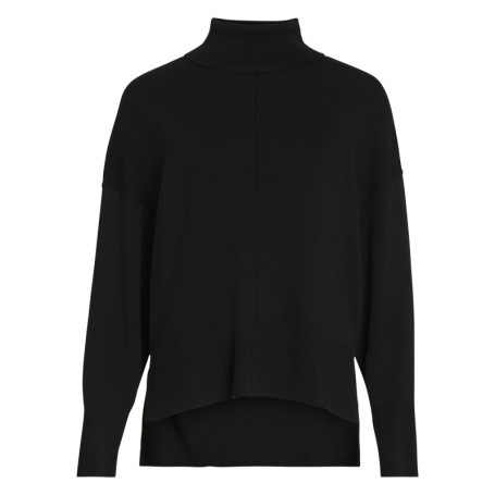 Pull noir en maille tricotée pourvu d'un col...