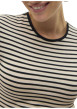 Thumbnail T-shirt écru à rayures avec une coupe près du corps et un col rond - Image 5