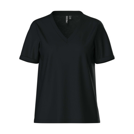 T-shirt en coton biologique noir uni avec une...