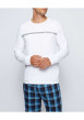 Thumbnail Pyjama bleu en coton uni coupe régular avec un col rond - Image 3