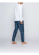 Thumbnail Pyjama bleu en coton uni coupe régular avec un col rond - Image 4