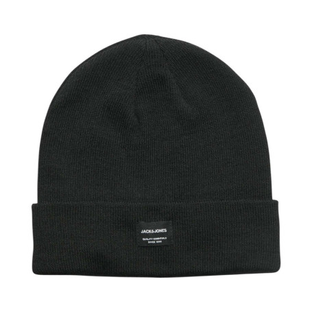 Bonnet noir uni à revers avec une étiquette...