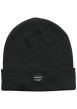 Thumbnail Bonnet noir uni à revers avec une étiquette d'authentification à l'avant
