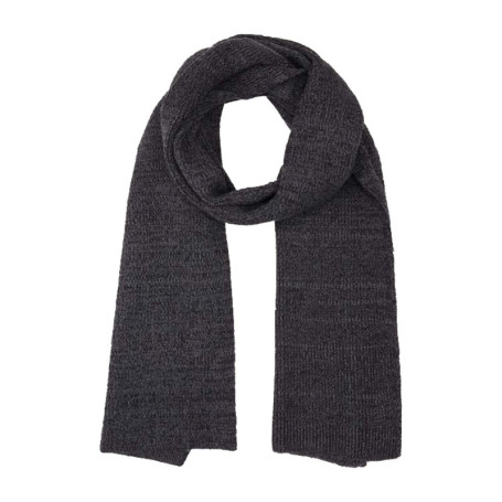 Écharpe longue grise anthracite en coton mélangé