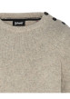 Thumbnail Pull beige uni coupe régular avec un col rond - Image 3