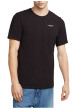 Thumbnail T-shirt en coton noir uni avec une col rond et une coupe droite