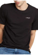Thumbnail T-shirt en coton noir uni avec une col rond et une coupe droite - Image 3