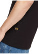 Thumbnail T-shirt en coton noir uni avec une col rond et une coupe droite - Image 4