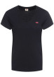 Thumbnail T-shirt en coton noir uni avec une coupe droite et un col v à manches courtes