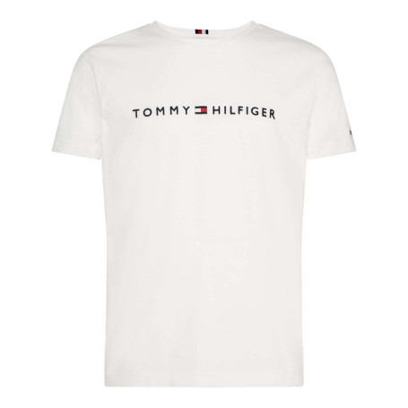 T-shirt blanc en coton biologique col rond et...