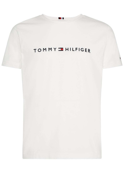 T-shirt blanc en coton biologique col rond et...