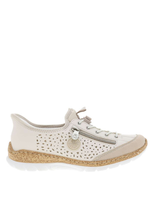 Sneakers perle à semelle plate avec un effet ajouré sur le pourtour