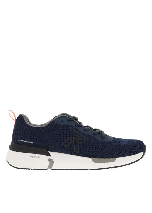 Baskets running bleu marine à talon plat avec des lacets noirs