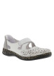 Thumbnail Ballerines emboitant en cuir blanches à talon plat avec des slip-on - Image 3