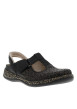 Thumbnail Ballerines emboitant en cuir noires à talon plat avec une bande auto-agrippante - Image 3
