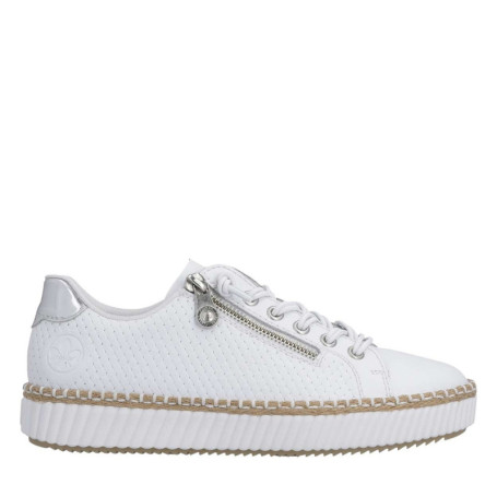 Tennis en cuir blanches à talon plat avec des...
