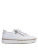 Thumbnail Tennis en cuir blanches à talon plat avec des lacets et un zip latéral