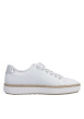 Thumbnail Tennis en cuir blanches à talon plat avec des lacets et un zip latéral - Image 2
