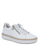 Thumbnail Tennis en cuir blanches à talon plat avec des lacets et un zip latéral - Image 3
