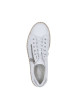 Thumbnail Tennis en cuir blanches à talon plat avec des lacets et un zip latéral - Image 4