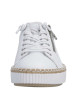 Thumbnail Tennis en cuir blanches à talon plat avec des lacets et un zip latéral - Image 6
