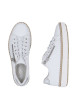 Thumbnail Tennis en cuir blanches à talon plat avec des lacets et un zip latéral - Image 8