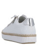 Thumbnail Tennis en cuir blanches à talon plat avec des lacets et un zip latéral - Image 9