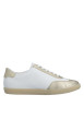Thumbnail Tennis blanche et dorée à talon plat avec des lacets plats et un zip doré - Image 2