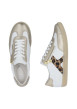Thumbnail Tennis blanche et dorée à talon plat avec des lacets plats et un zip doré - Image 6