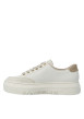 Thumbnail Tennis en cuir beiges à talon plateau avec des lacets et un zip latéral - Image 2