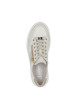 Thumbnail Tennis en cuir beiges à talon plateau avec des lacets et un zip latéral - Image 4