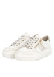 Thumbnail Tennis en cuir beiges à talon plateau avec des lacets et un zip latéral - Image 7