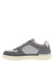 Thumbnail Tennis grises en cuir à talon plat avec des lacets et logo imprimé - Image 2