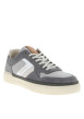 Thumbnail Tennis grises en cuir à talon plat avec des lacets et logo imprimé - Image 3