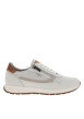 Thumbnail Baskets running blanches en cuir à talon plat avec des lacets et un zip latéral