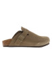 Thumbnail Sabots Sahara en cuir taupe avec un talon plat et à boucle à ardillon