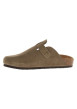Thumbnail Sabots Sahara en cuir taupe avec un talon plat et à boucle à ardillon - Image 2