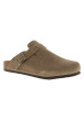 Thumbnail Sabots Sahara en cuir taupe avec un talon plat et à boucle à ardillon - Image 3