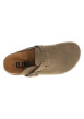 Thumbnail Sabots Sahara en cuir taupe avec un talon plat et à boucle à ardillon - Image 4