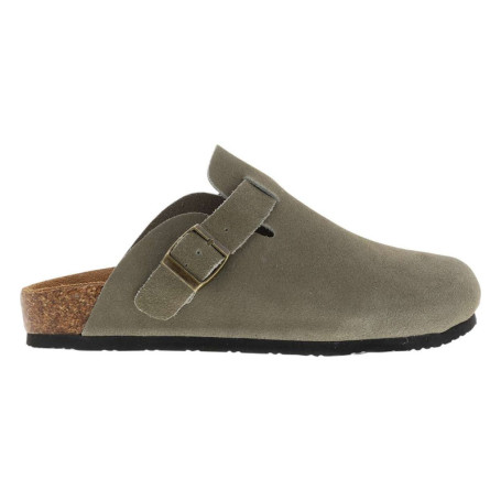 Sabots Sahara en cuir kaki avec une semelle...