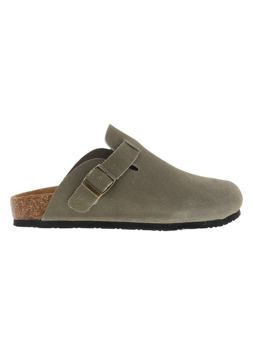 Sabots Sahara en cuir kaki avec une semelle...