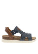 Thumbnail Nu-pieds bleu marine à semelle compensé bas et à bandes élastiquées