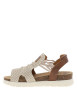 Thumbnail Nu-pieds beiges à semelle compensé bas et à bandes élastiquées - Image 2