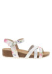 Thumbnail Nu-pieds blancs à semelle compensée bas et à boucle à ardillon