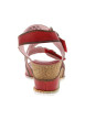 Thumbnail Nu-pieds en cuir rouge à semelle compensé et à bandes auto-agrippantes - Image 6